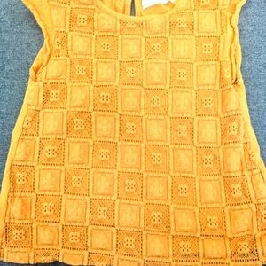 Zara Orange Crochet Shirt